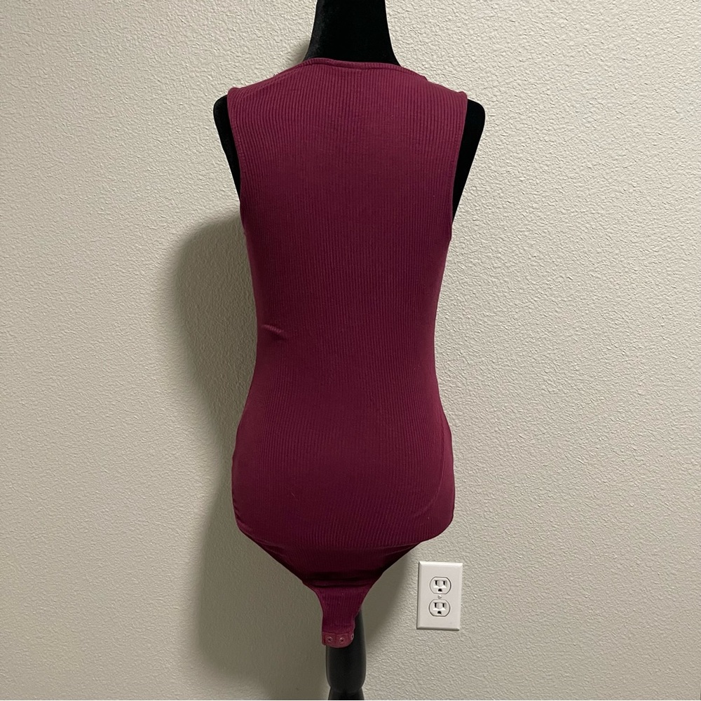 Unbranded | Maroon Ribbed Bodysuit - Picture 2 of 5